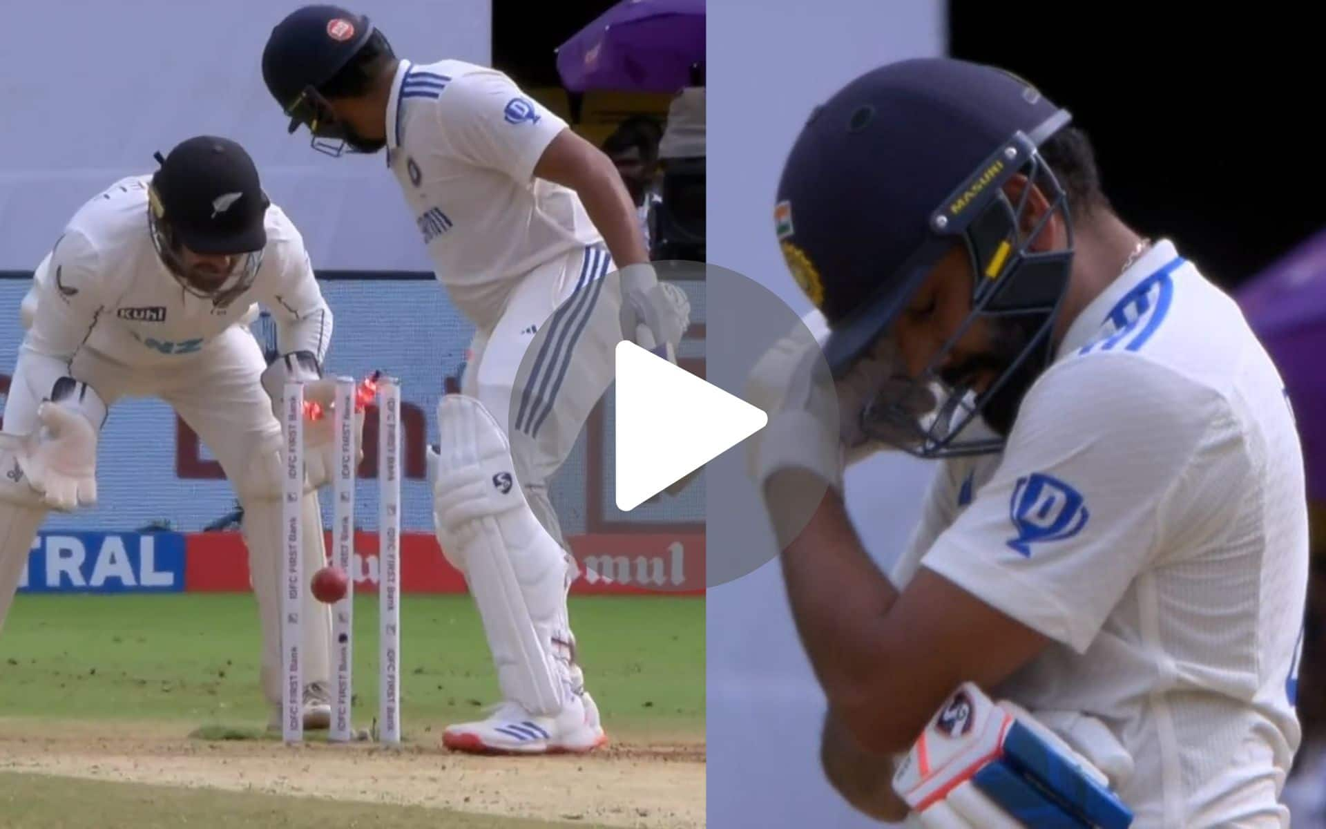 [Watch] Rohit Sharma Hangs Head In Frustration After Brain-Fade Moment Against New Zealand